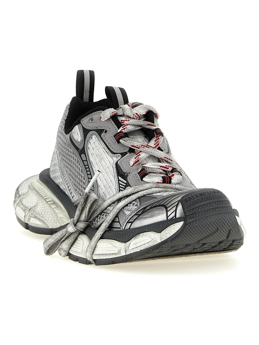 Gray Polyethylene Athletic Sneakers