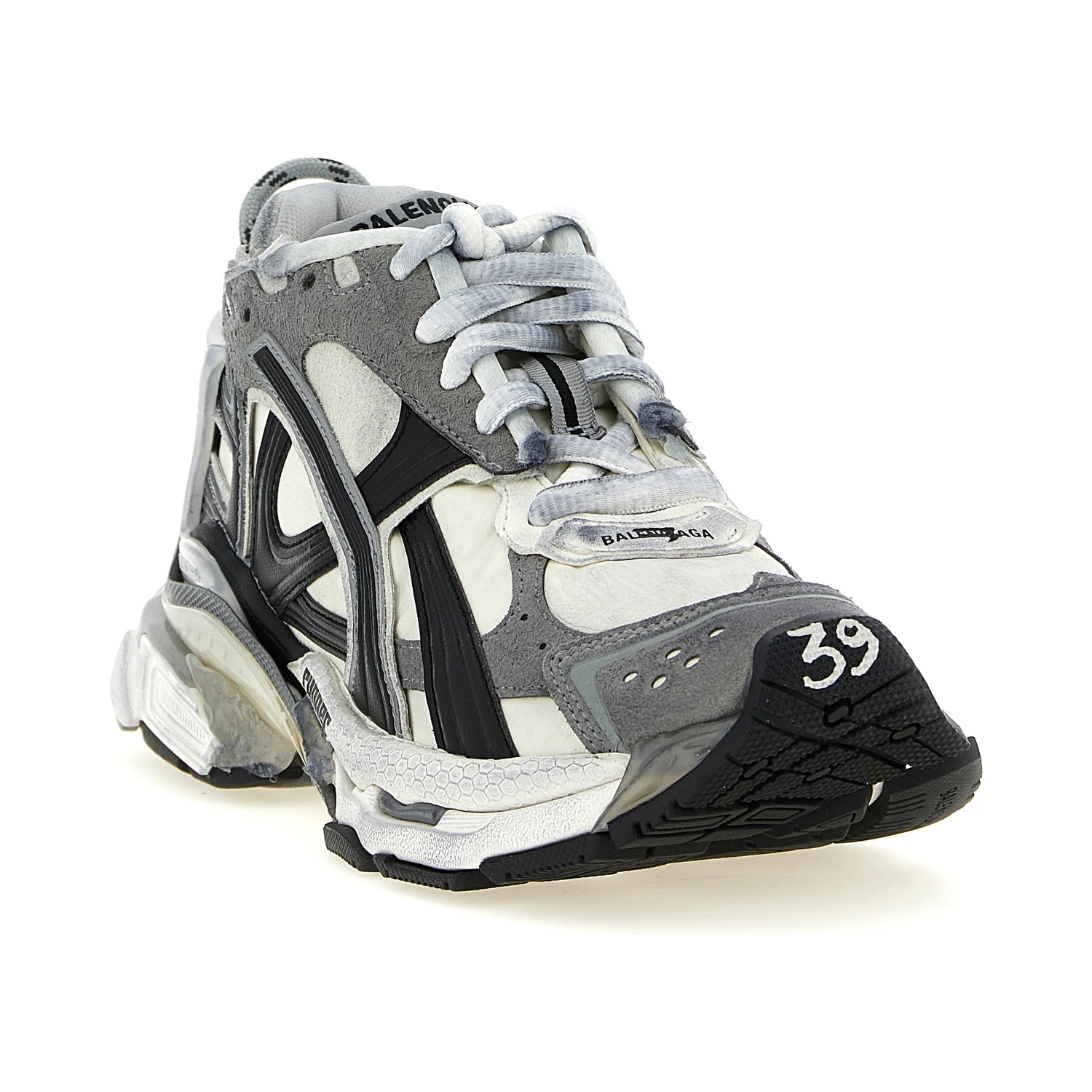 Gray Polyethylene Athletic Sneakers