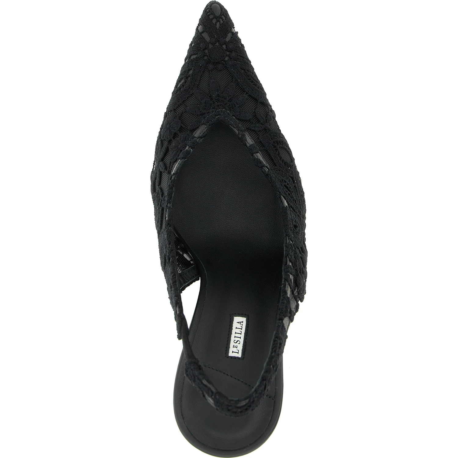 Black Cotton High Heel Pumps
