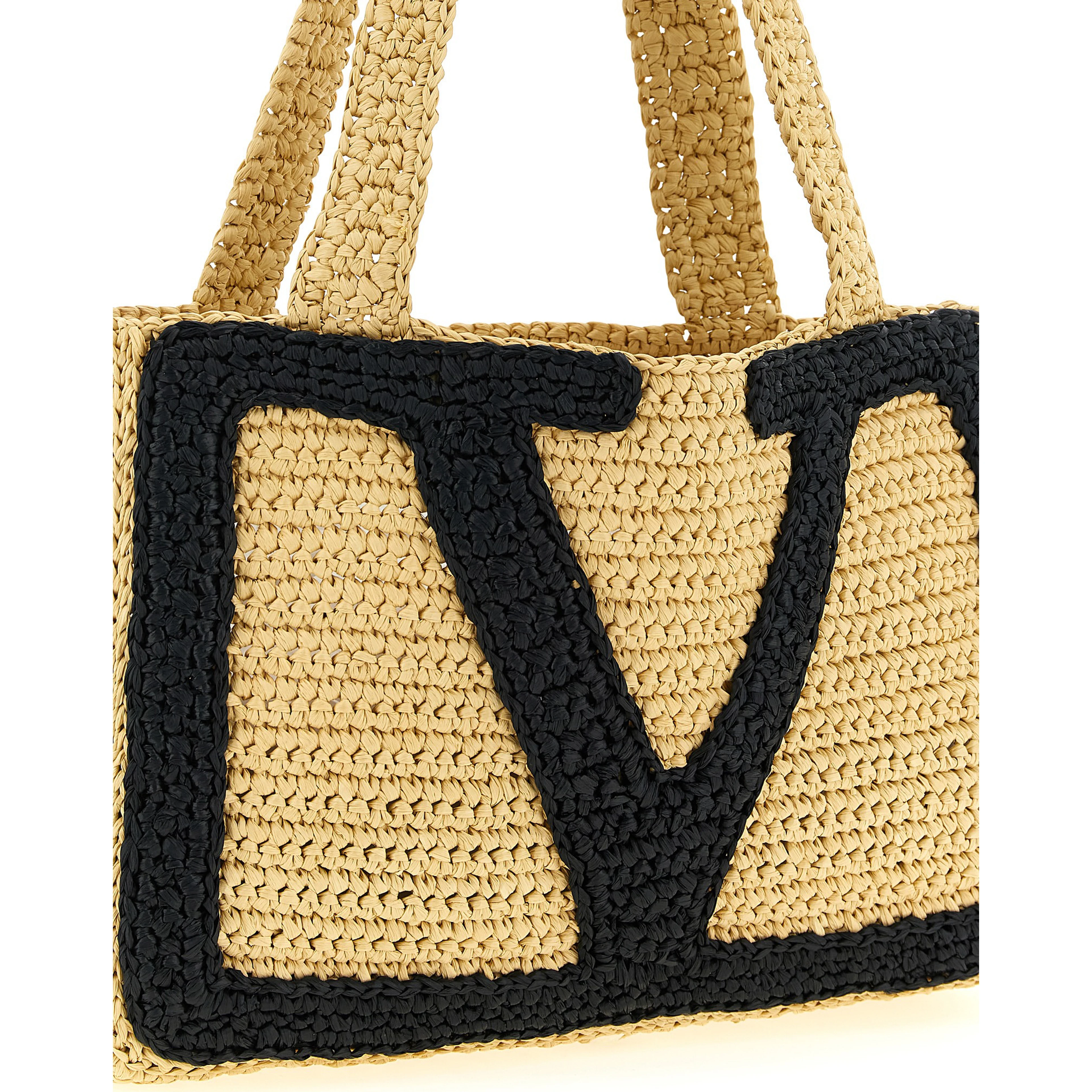 Beige Viscose Tote Bag