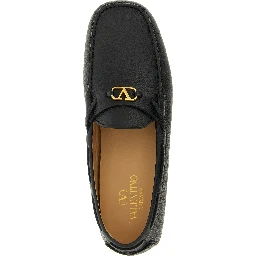 Black Calfskin Slip-On Loafers