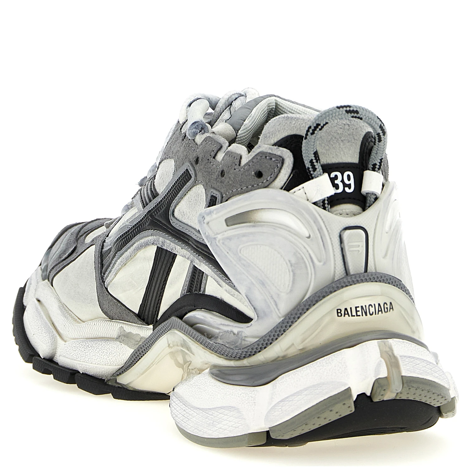 Gray Polyethylene Athletic Sneakers