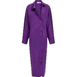 Purple Rayon Midi Dress