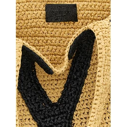 Beige Viscose Tote Bag