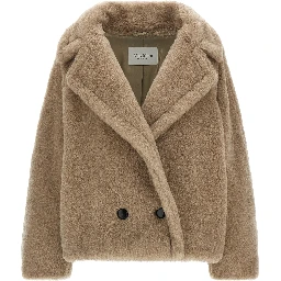 Beige Alpaca Leather Coat