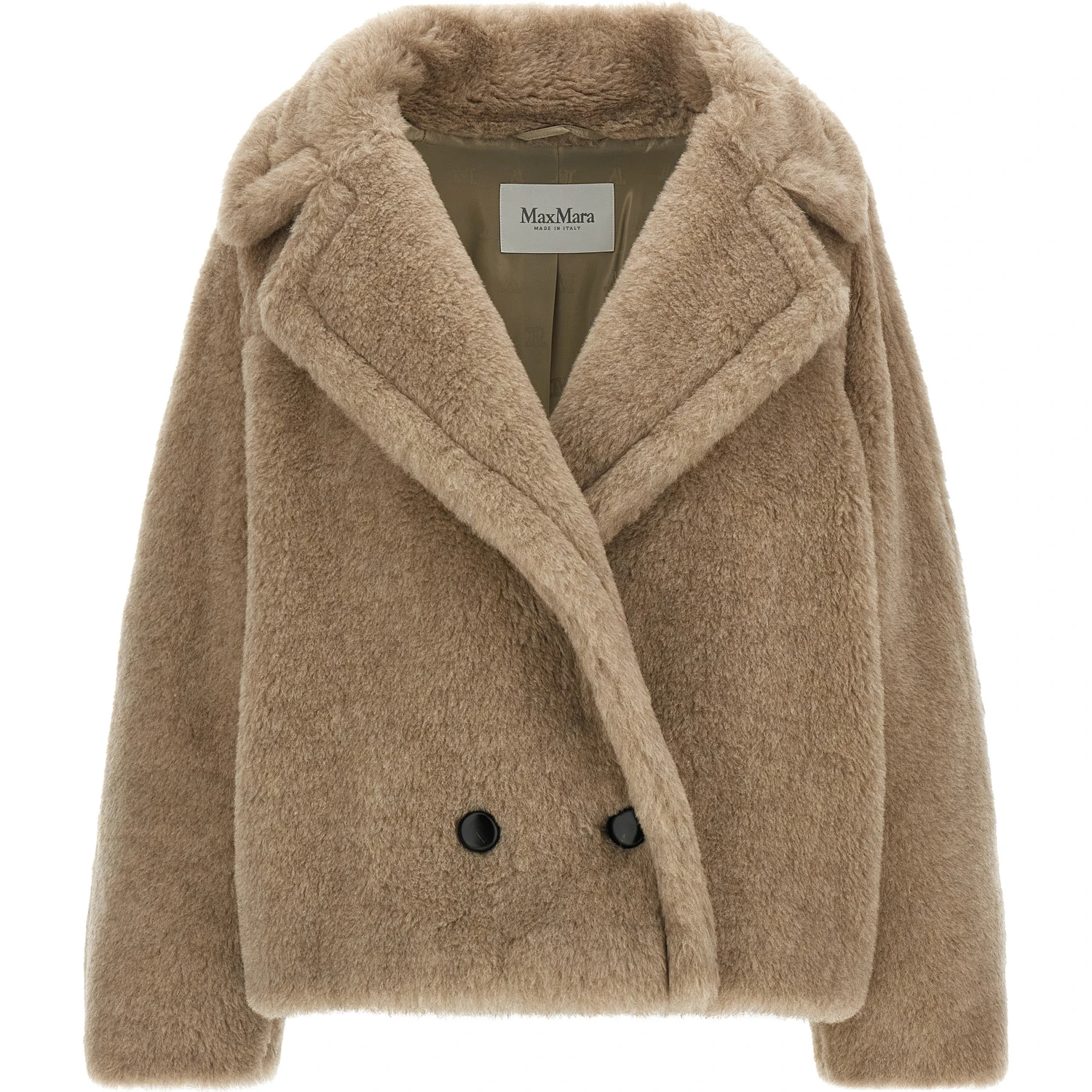 Beige Alpaca Leather Coat