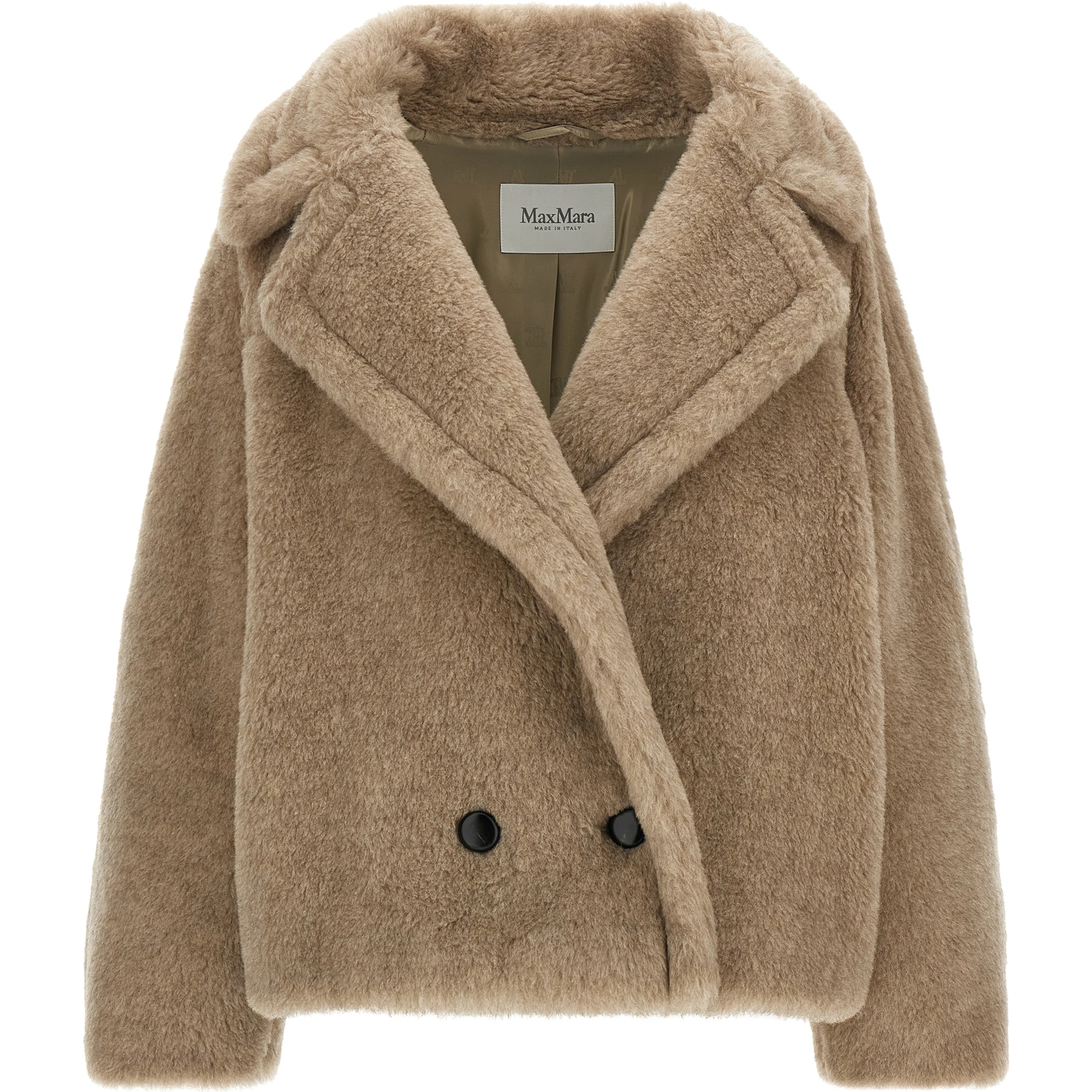 Beige Alpaca Leather Coat