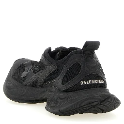 Black Polyester Athletic Sneakers