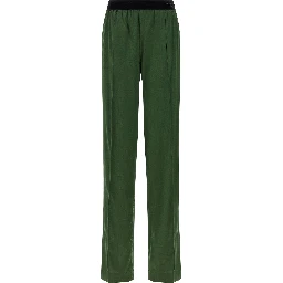 Bicolor Silk Casual Pants