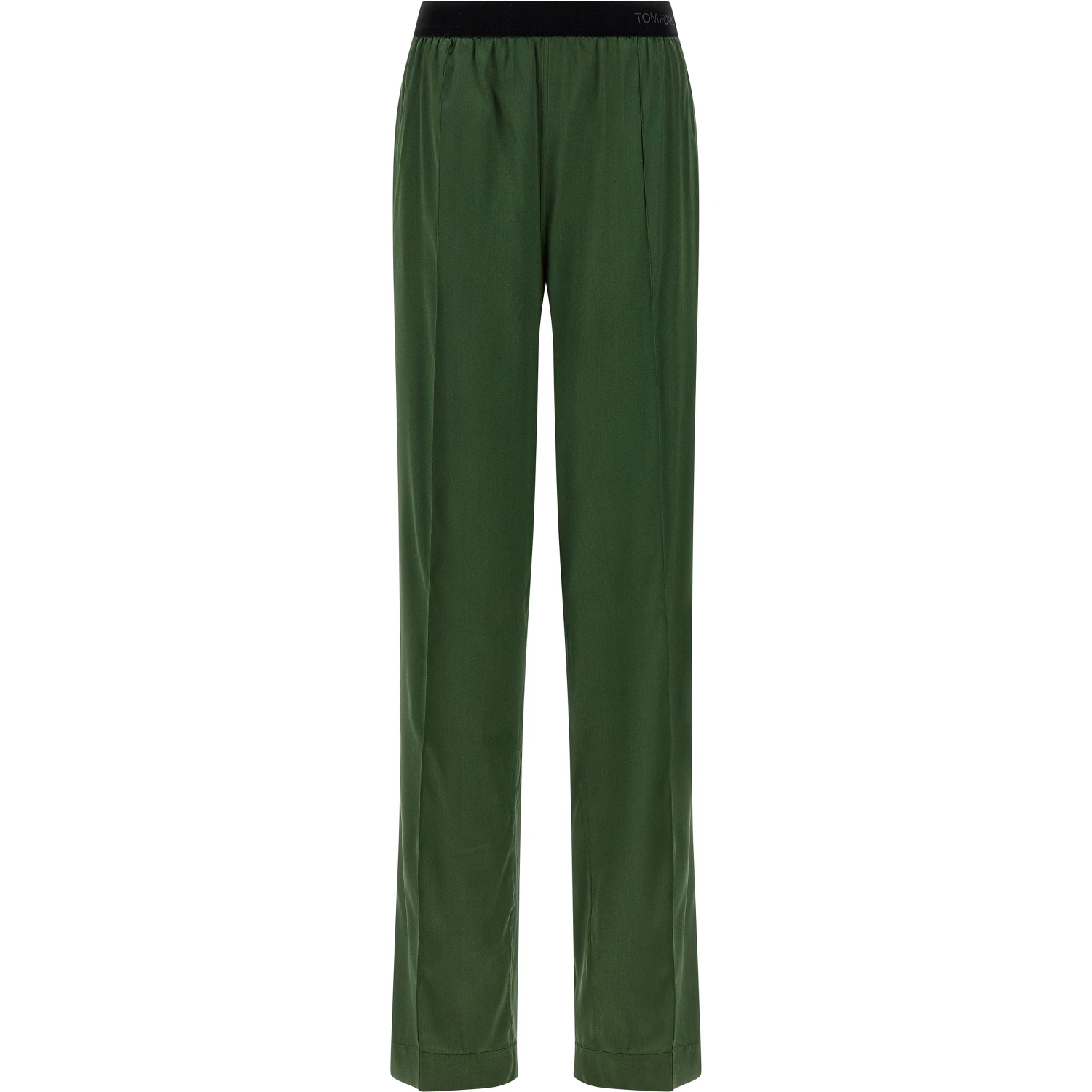 Bicolor Silk Casual Pants