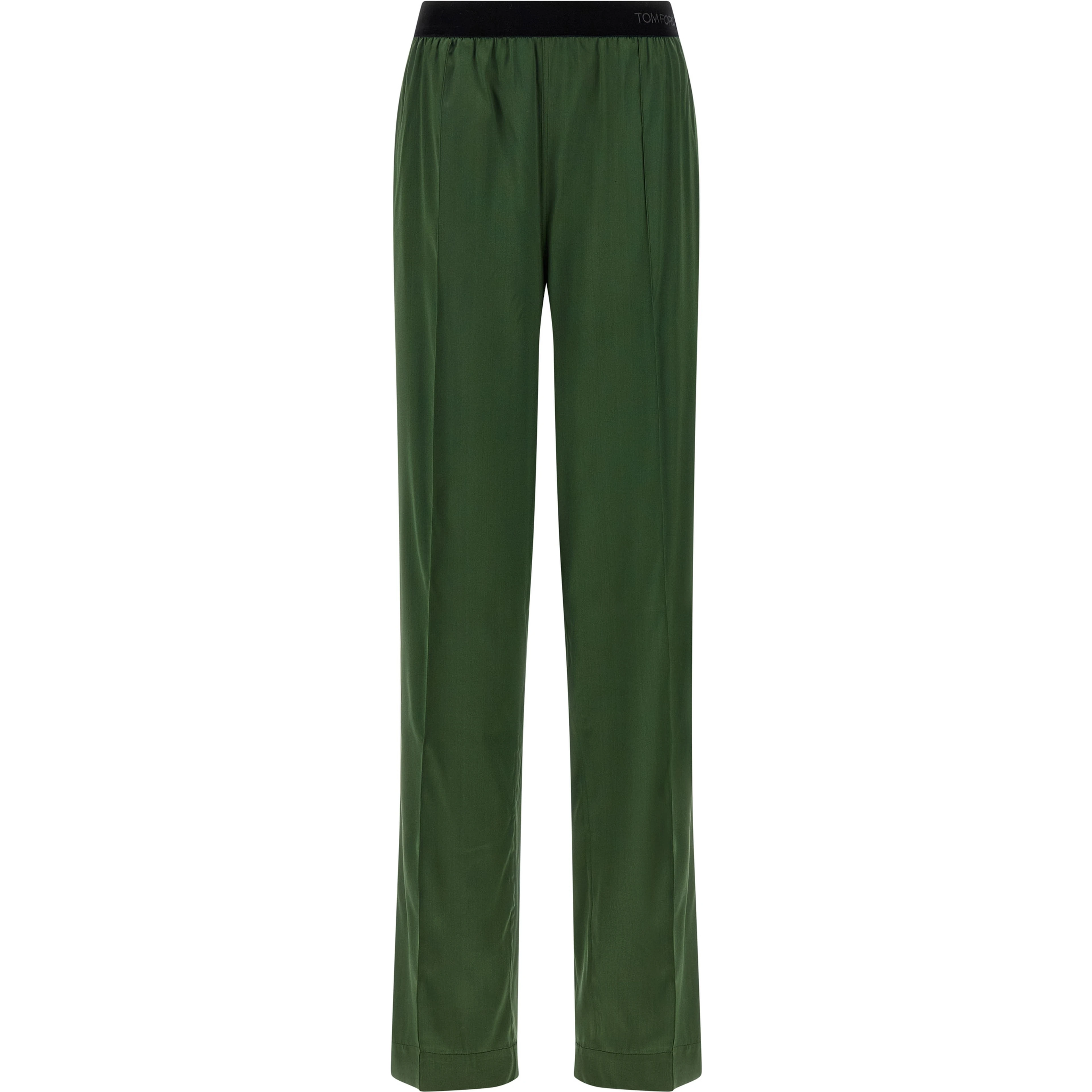 Bicolor Silk Casual Pants