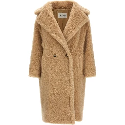Beige Alpaca Leather Coat