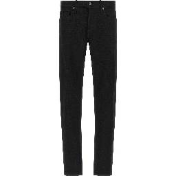 Black Cotton Straight-Leg Jeans