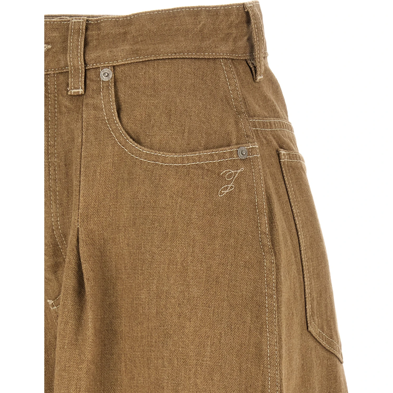 Beige Cotton Jeans Denim