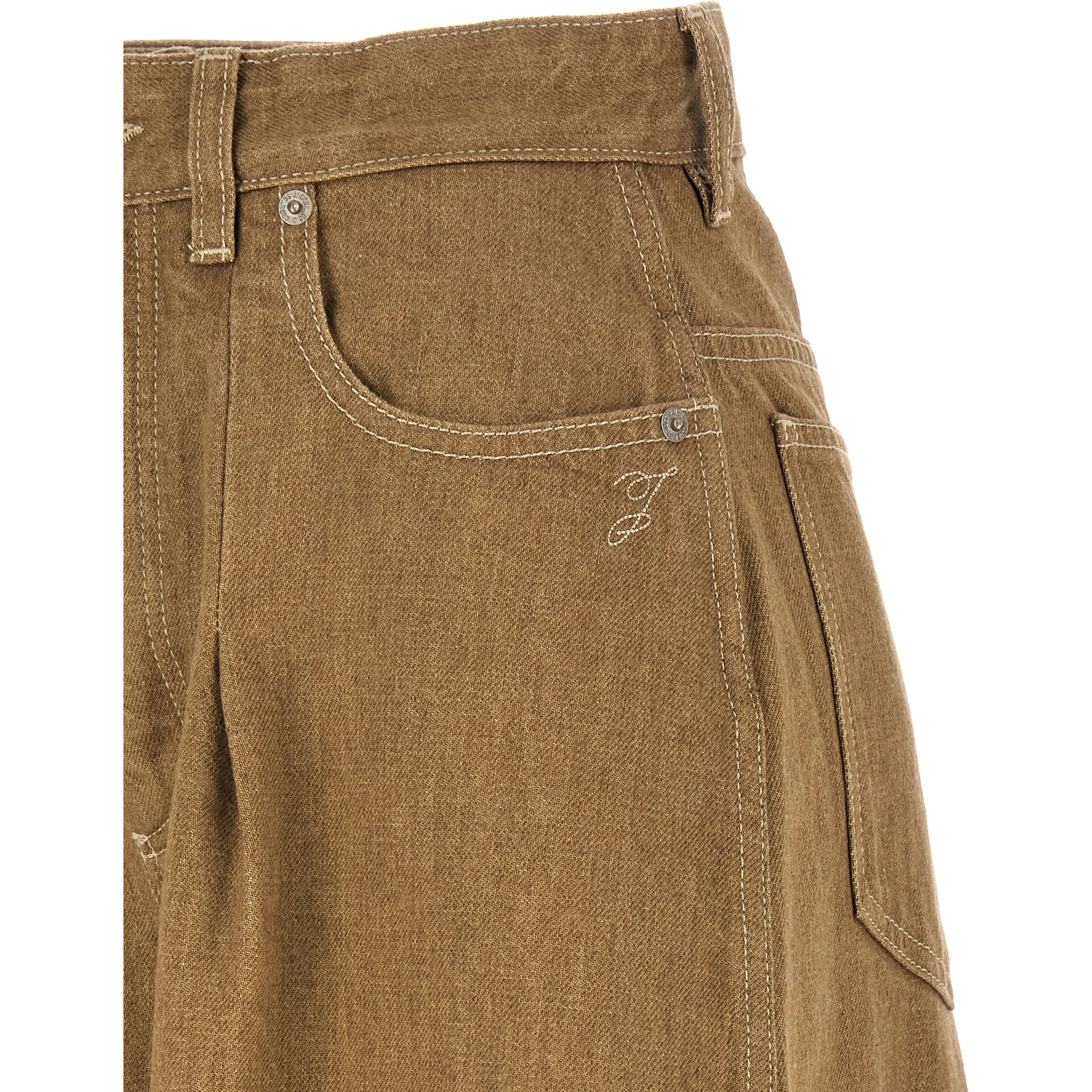 Beige Cotton Jeans Denim