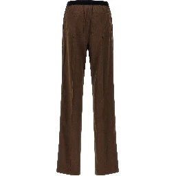 Brown Silk Casual Pants