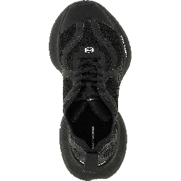 Black Polyester Athletic Sneakers