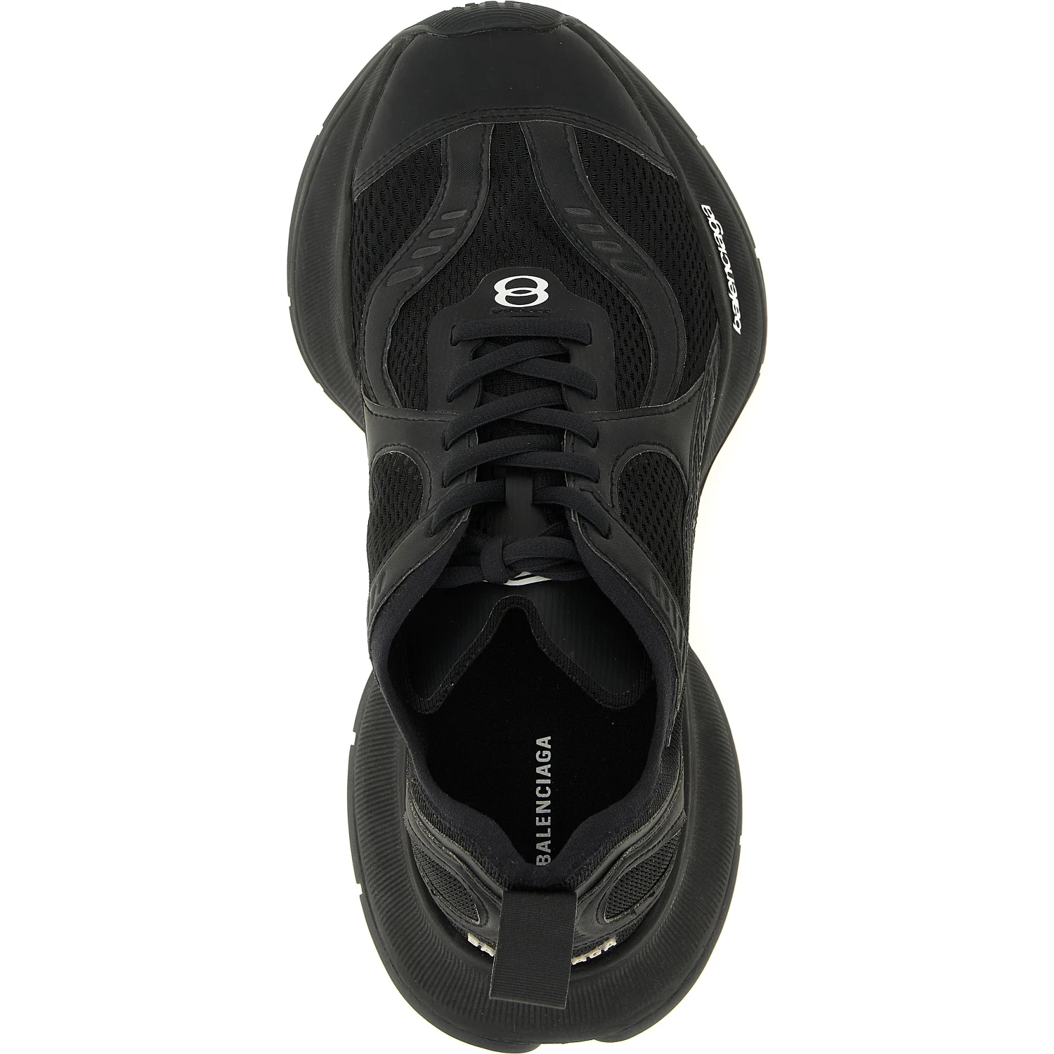 Black Polyester Athletic Sneakers