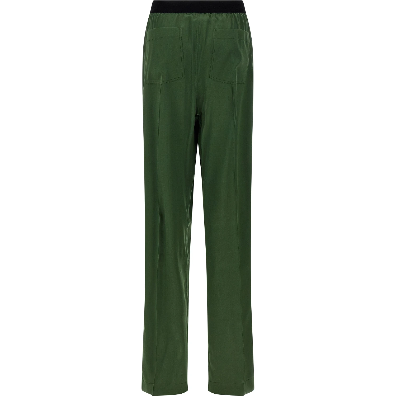 Bicolor Silk Casual Pants