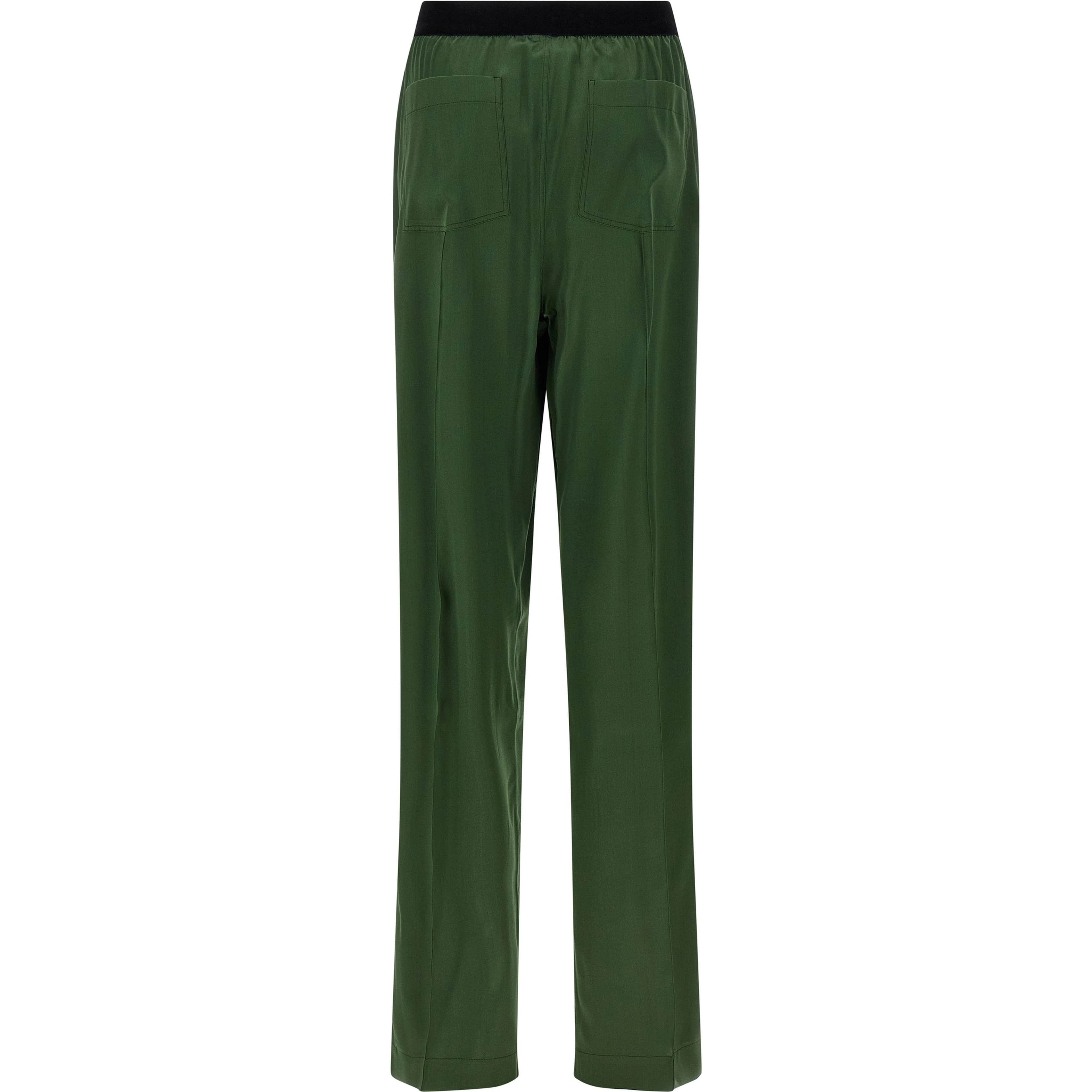 Bicolor Silk Casual Pants
