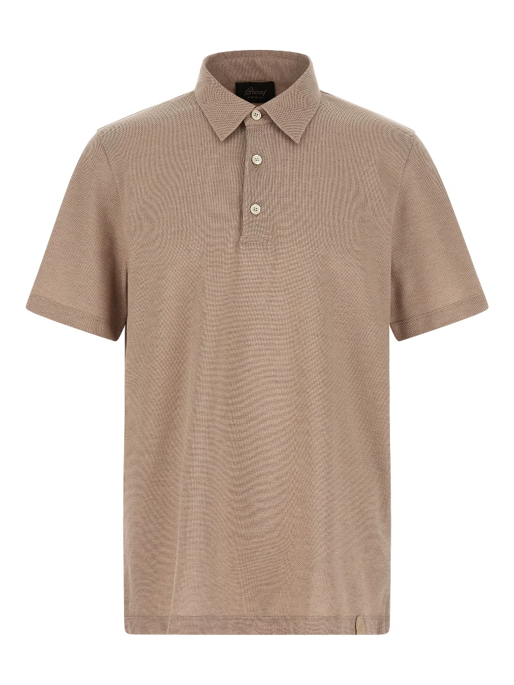 Beige Cotton Polo Shirt