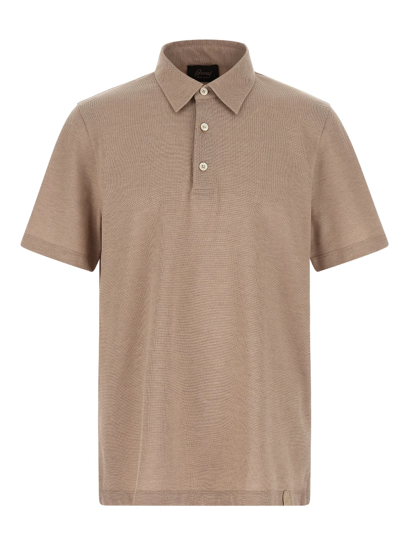 Beige Cotton Polo Shirt