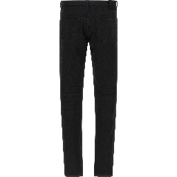 Black Cotton Straight-Leg Jeans