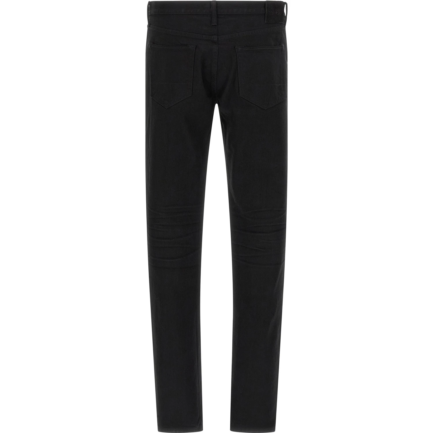 Black Cotton Straight-Leg Jeans