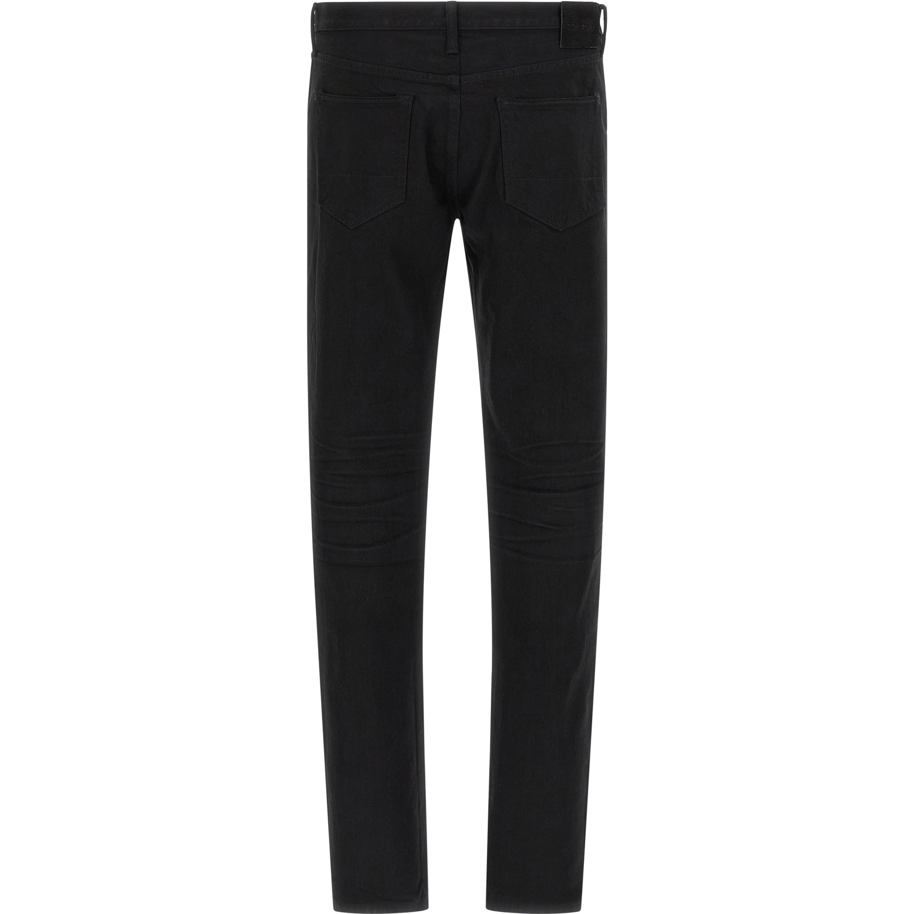 Black Cotton Straight-Leg Jeans