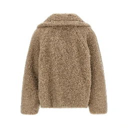Beige Alpaca Leather Coat