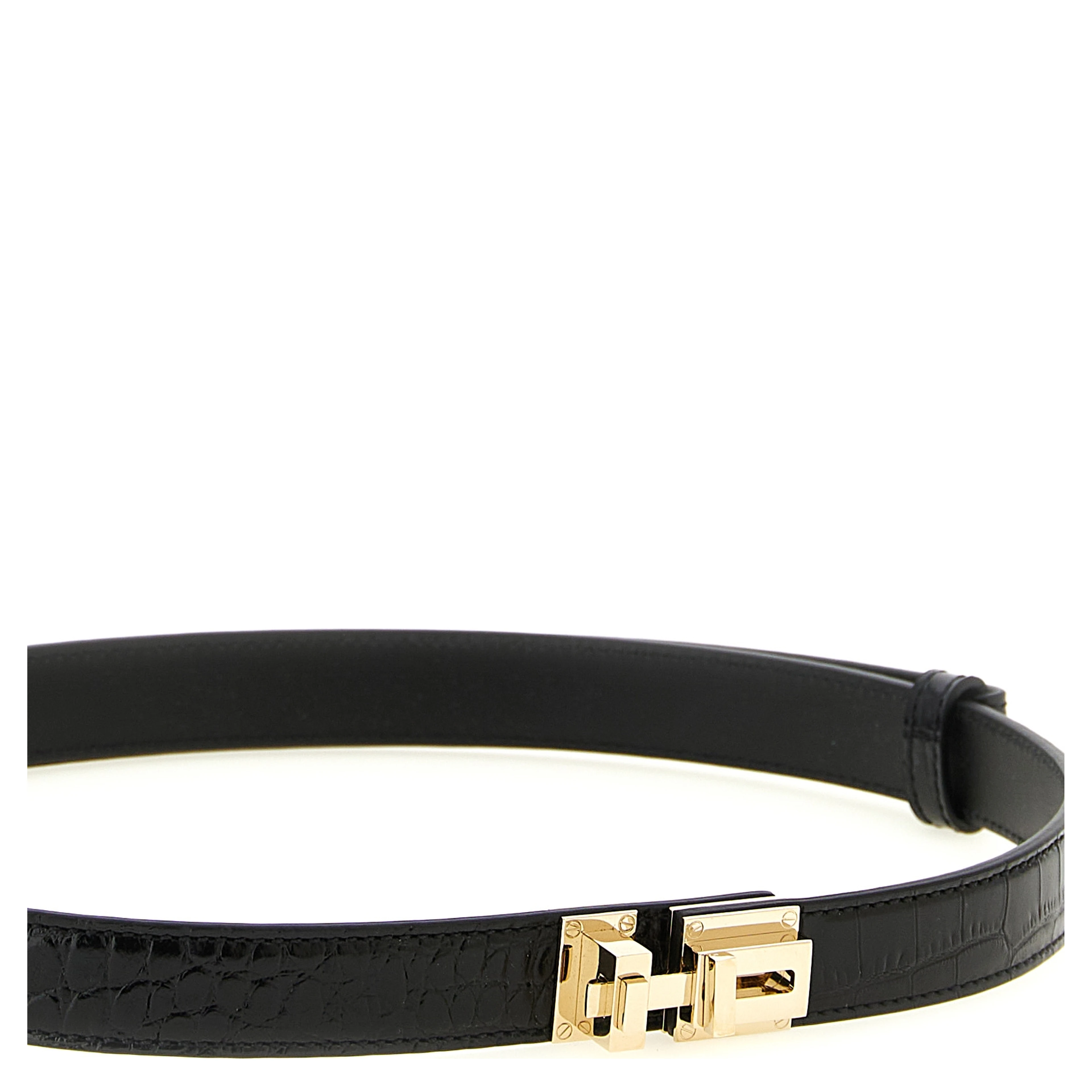 Black Calfskin Regular Belt