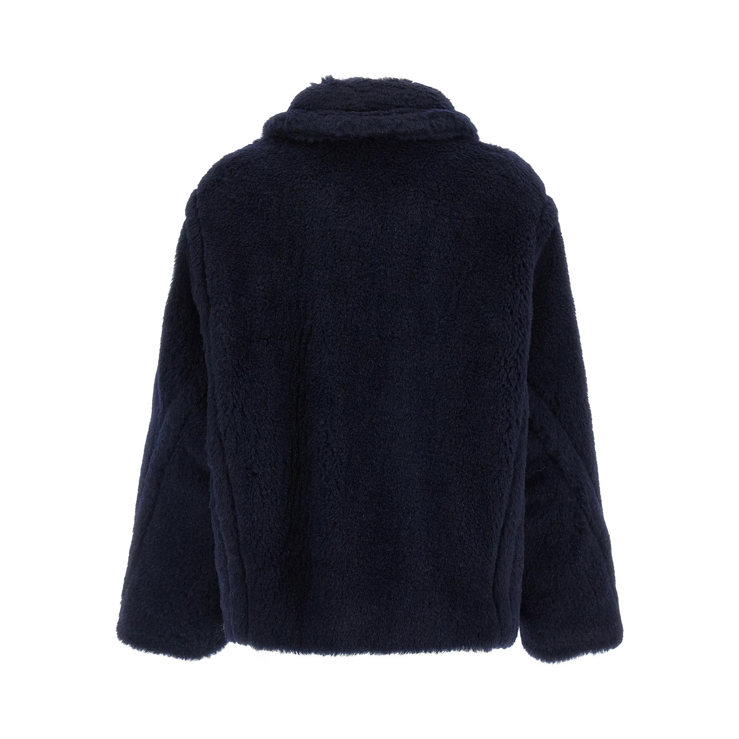 Blue Alpaca Leather Coat