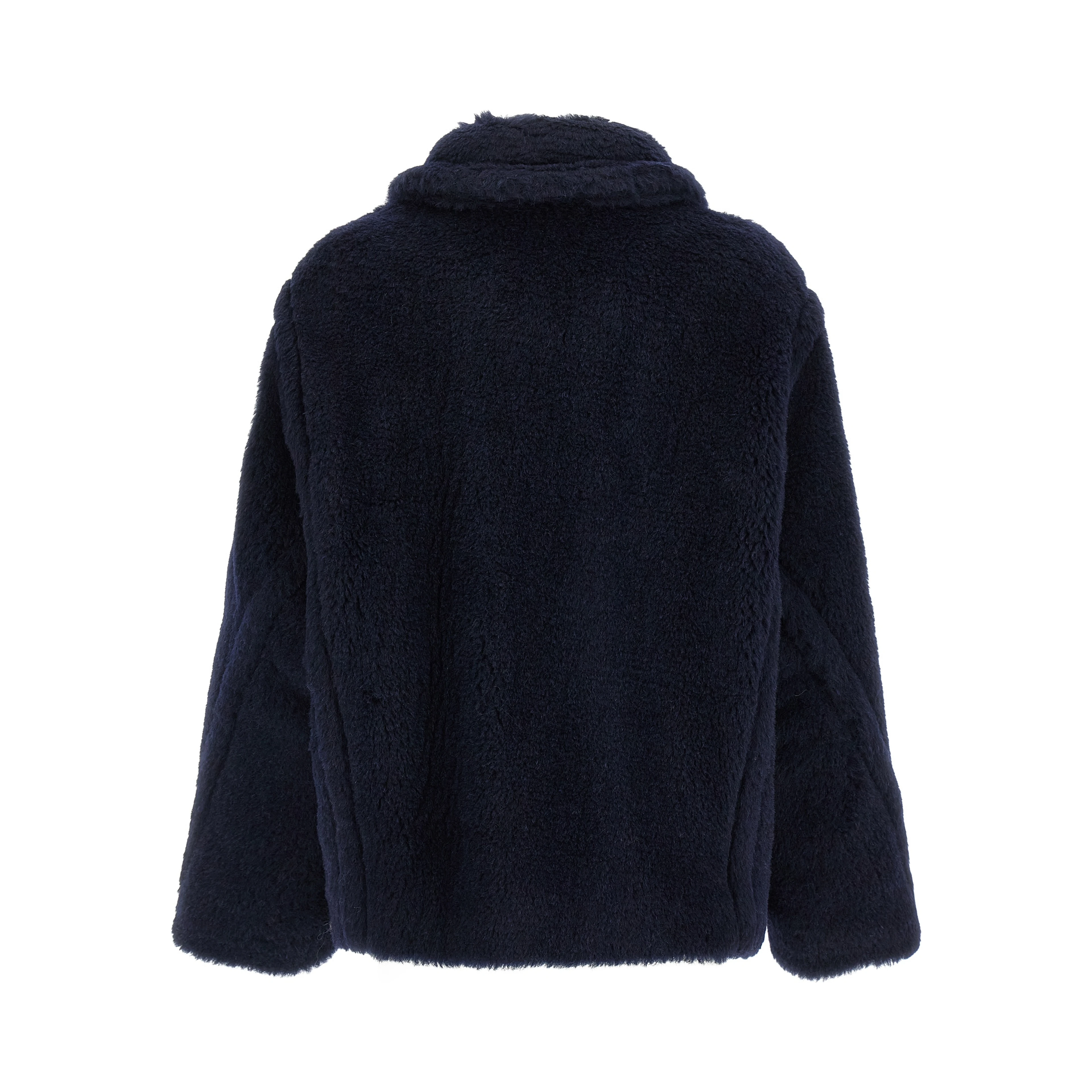 Blue Alpaca Leather Coat
