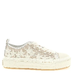 Beige Polyester Low Top Sneakers