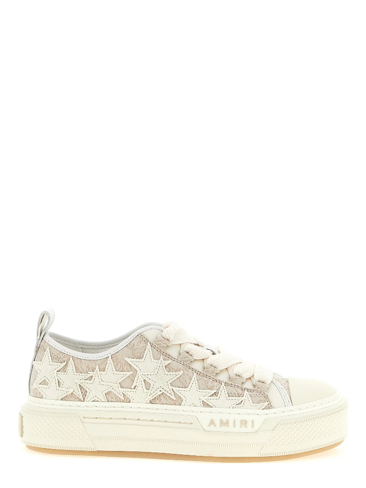 Beige Polyester Low Top Sneakers