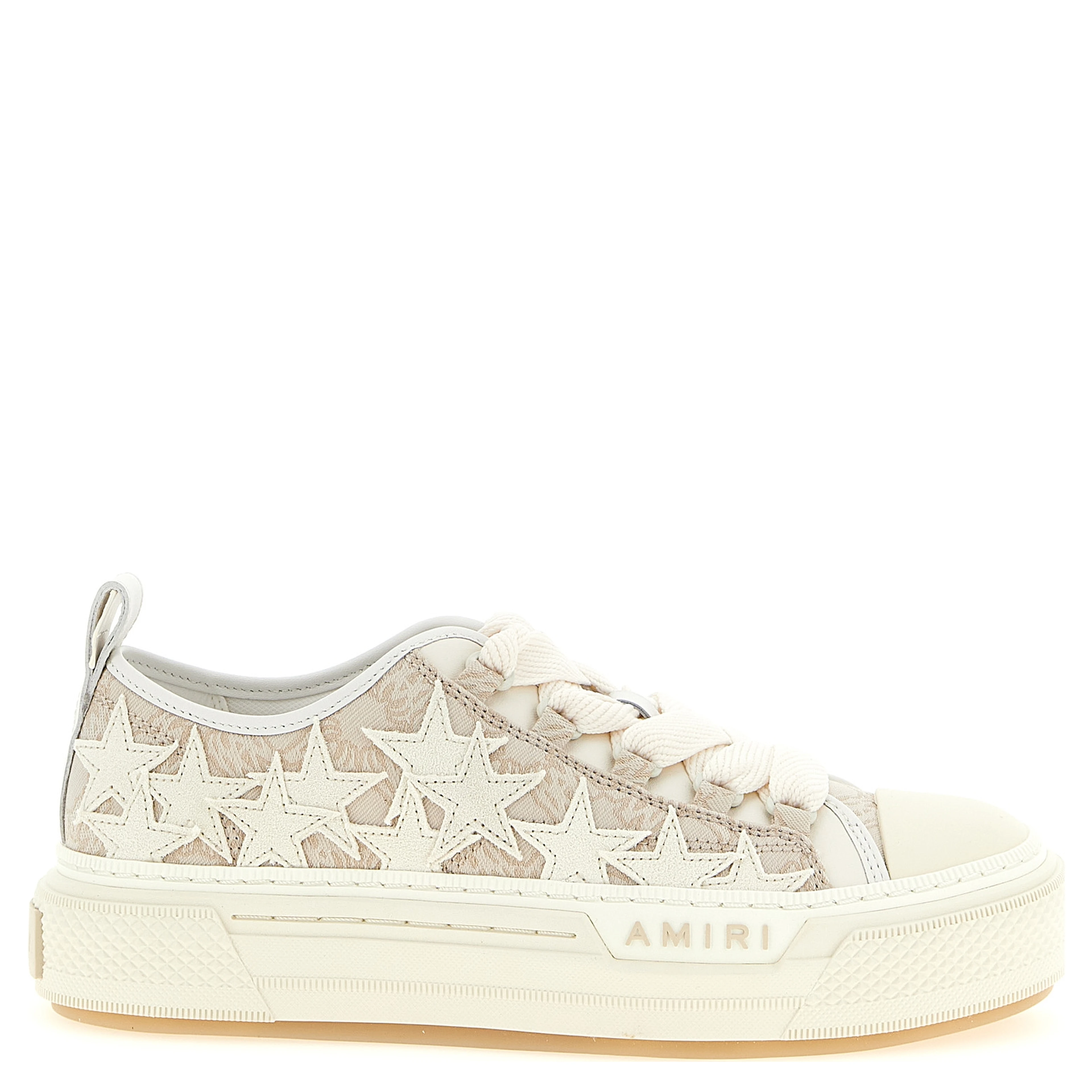 Beige Polyester Low Top Sneakers