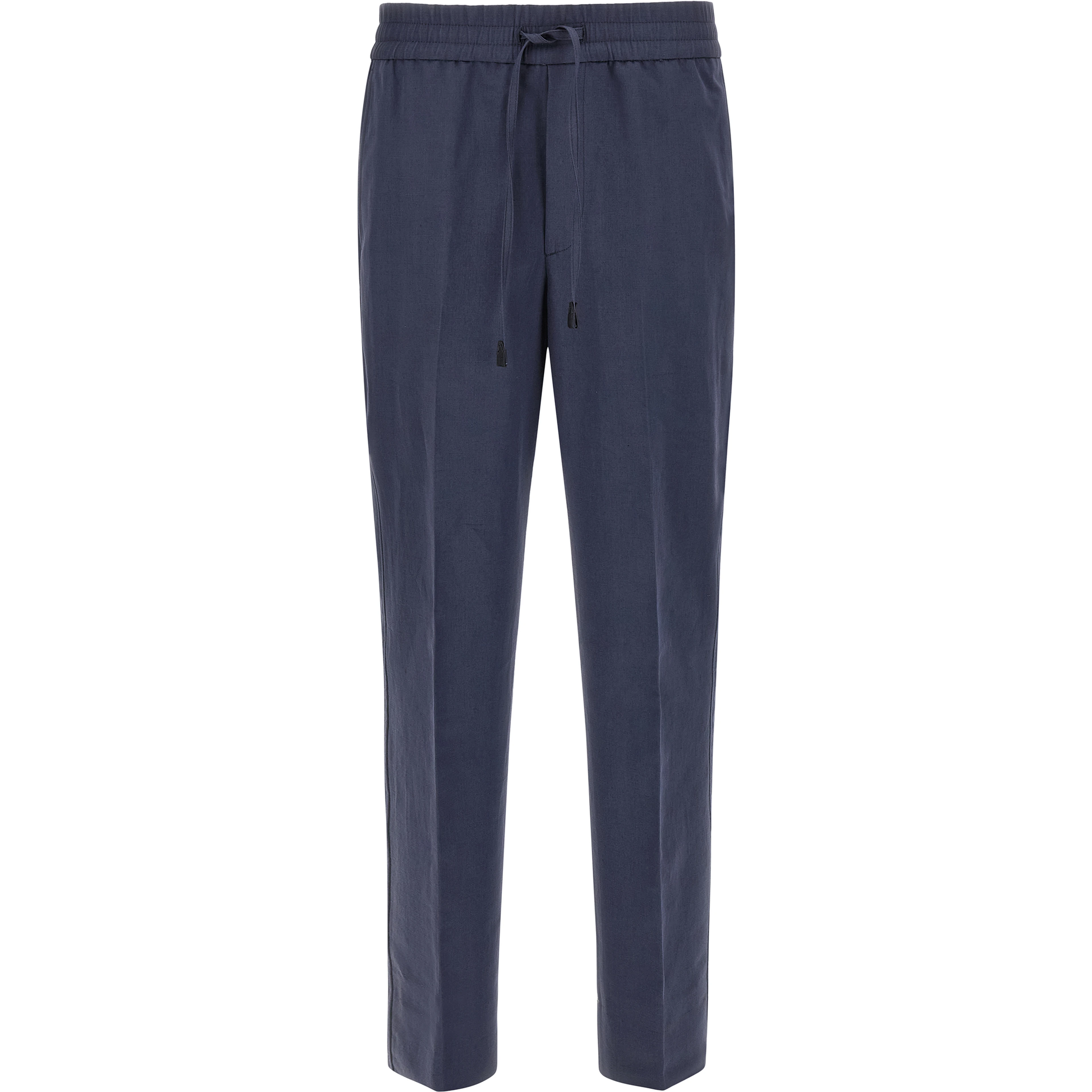 Blue Linen Casual Pants