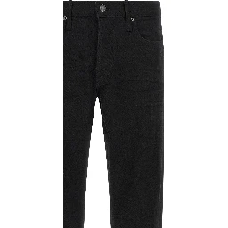 Black Cotton Straight-Leg Jeans