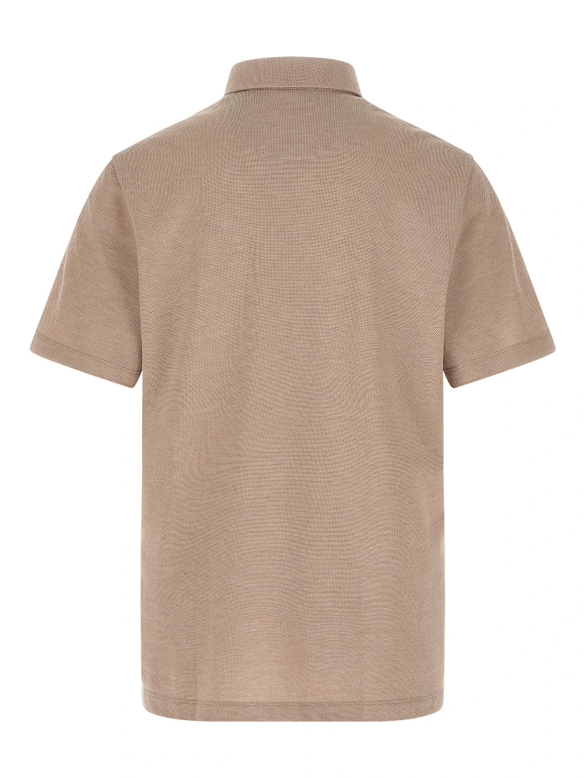 Beige Cotton Polo Shirt