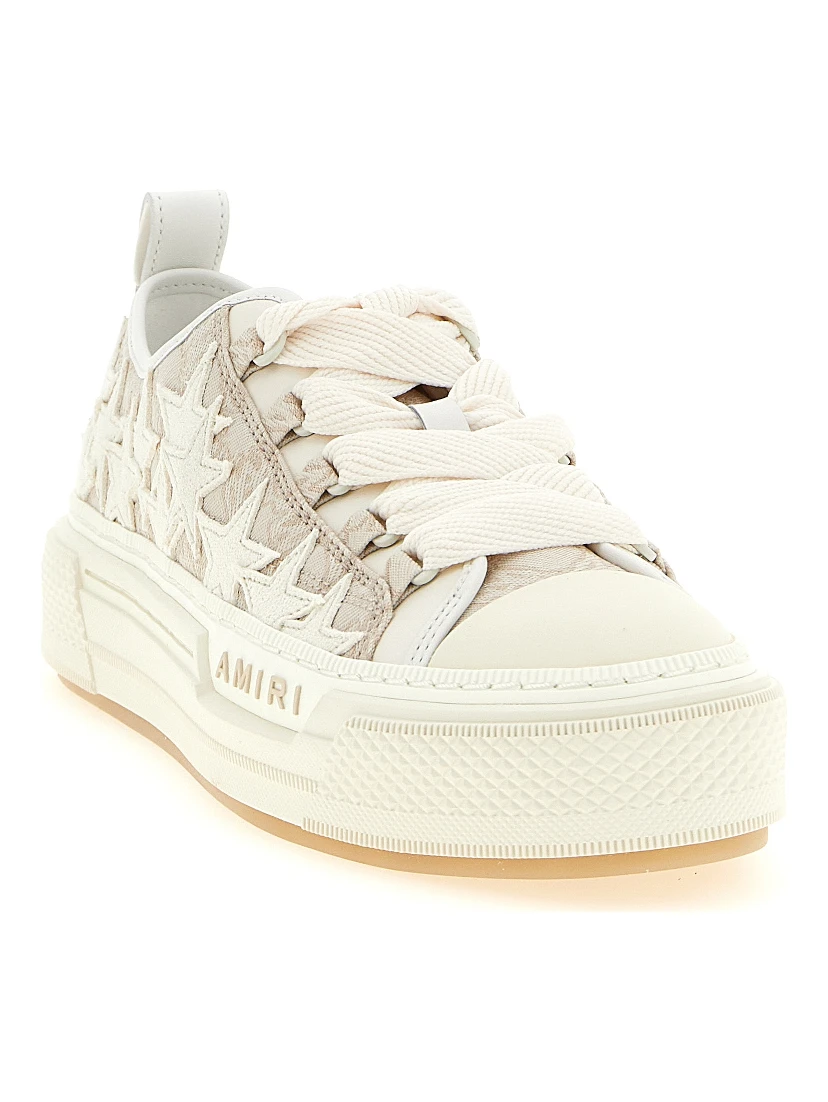 Beige Polyester Low Top Sneakers