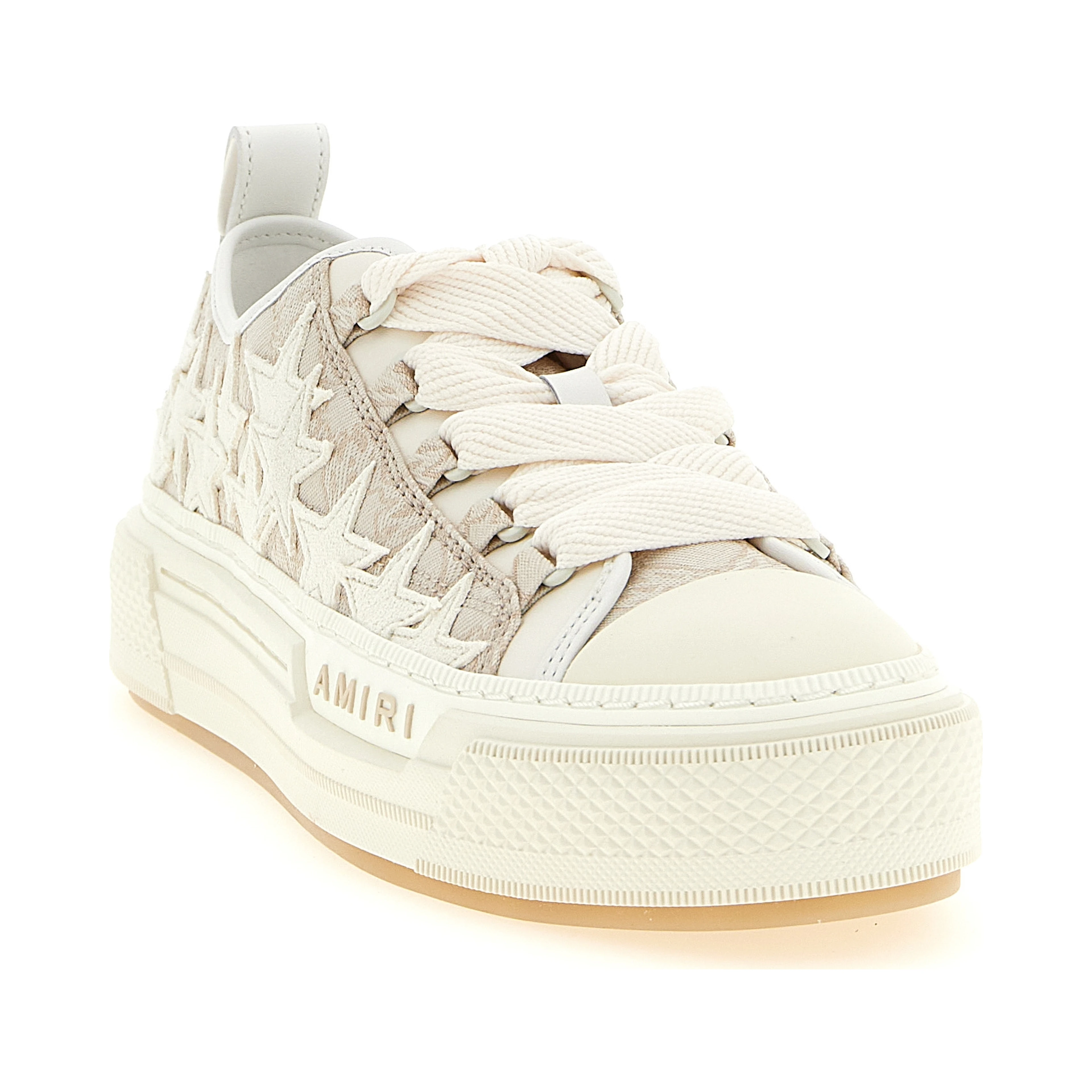 Beige Polyester Low Top Sneakers