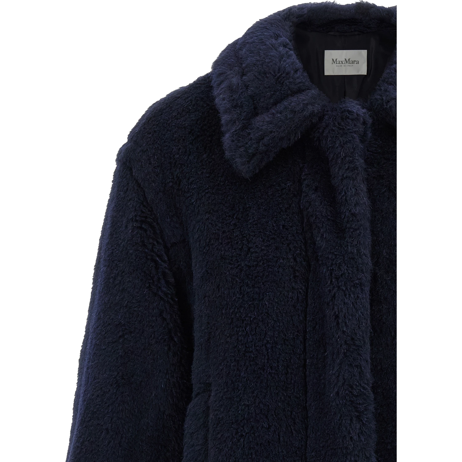 Blue Alpaca Leather Coat