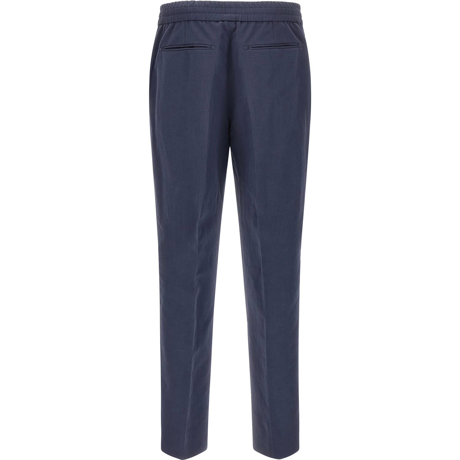Blue Linen Casual Pants