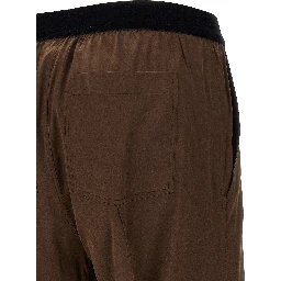 Brown Silk Casual Pants