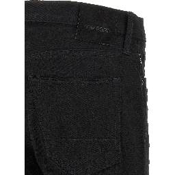 Black Cotton Straight-Leg Jeans