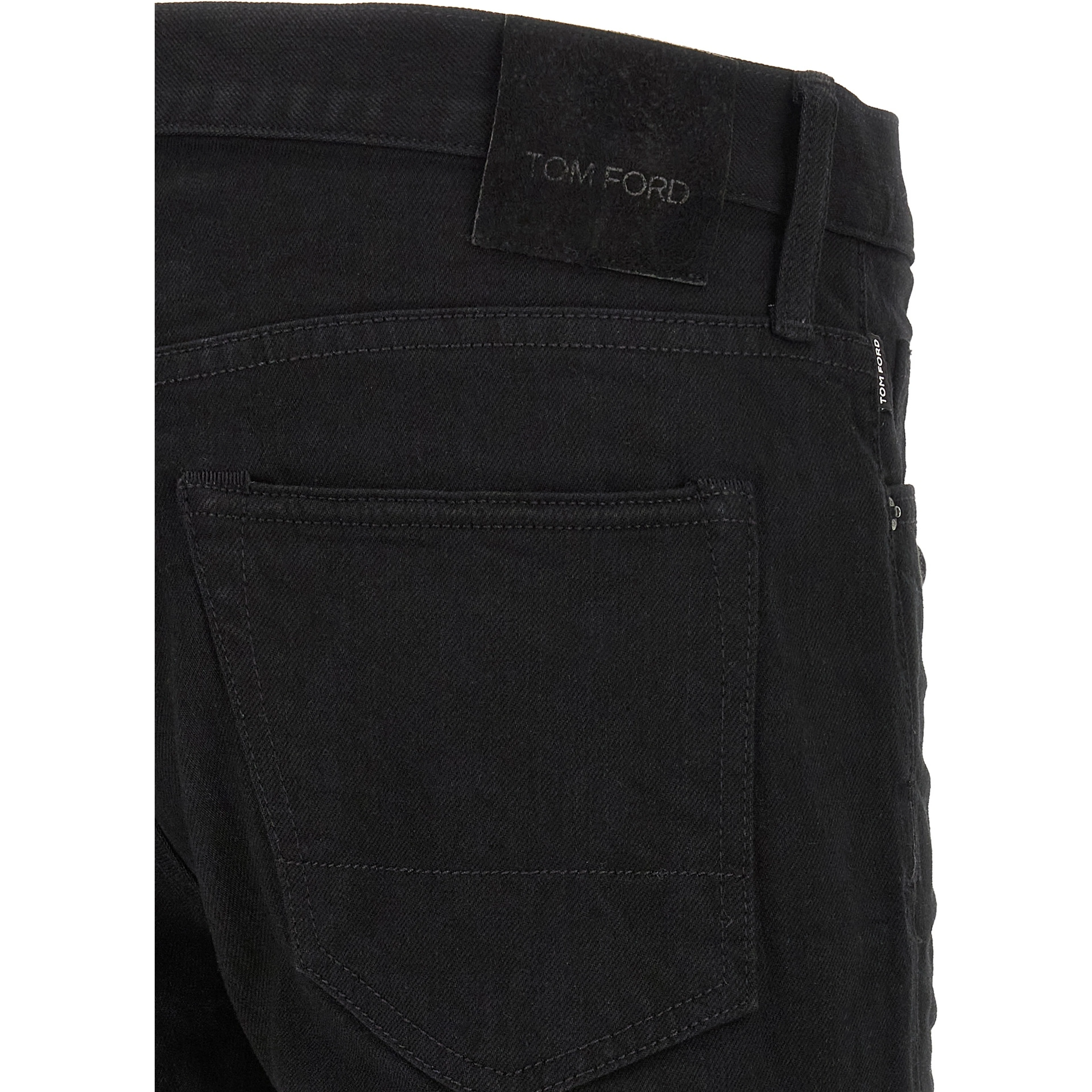Black Cotton Straight-Leg Jeans