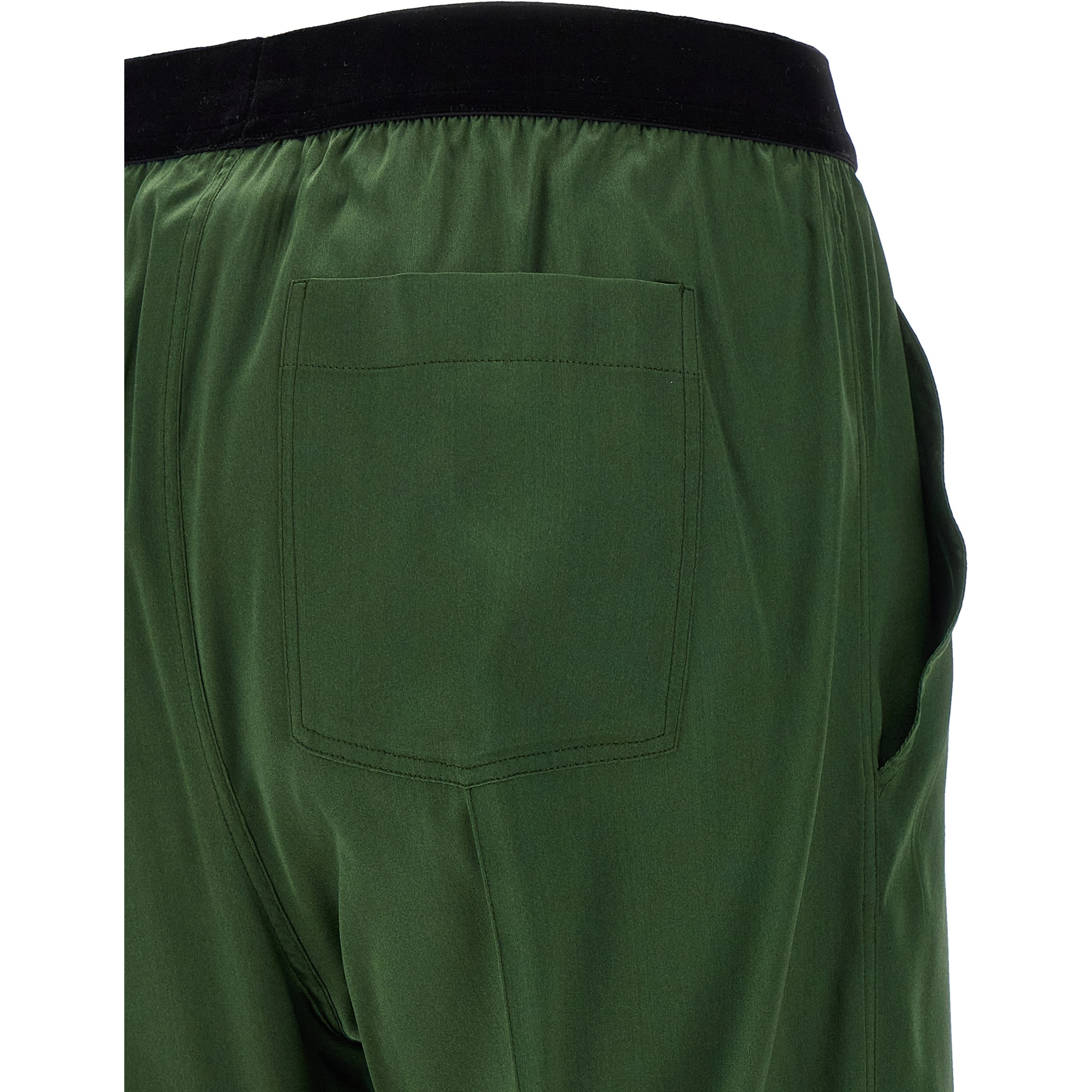 Bicolor Silk Casual Pants