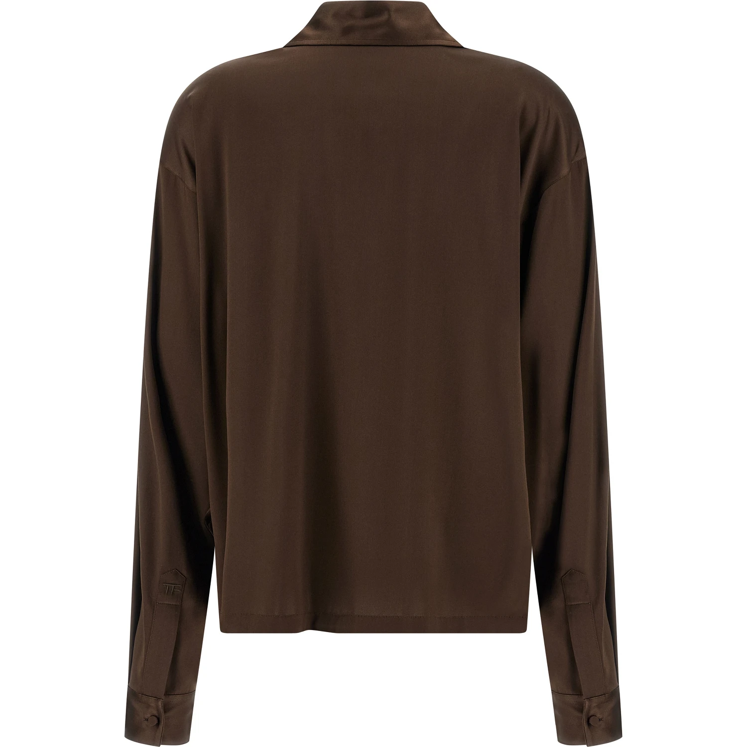 Brown Silk Polo Shirt