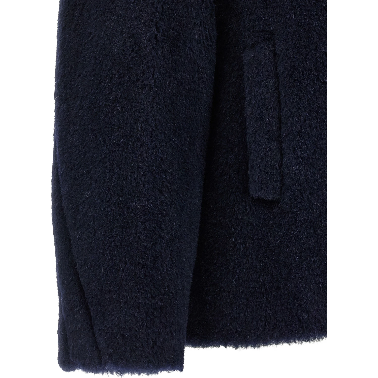 Blue Alpaca Leather Coat