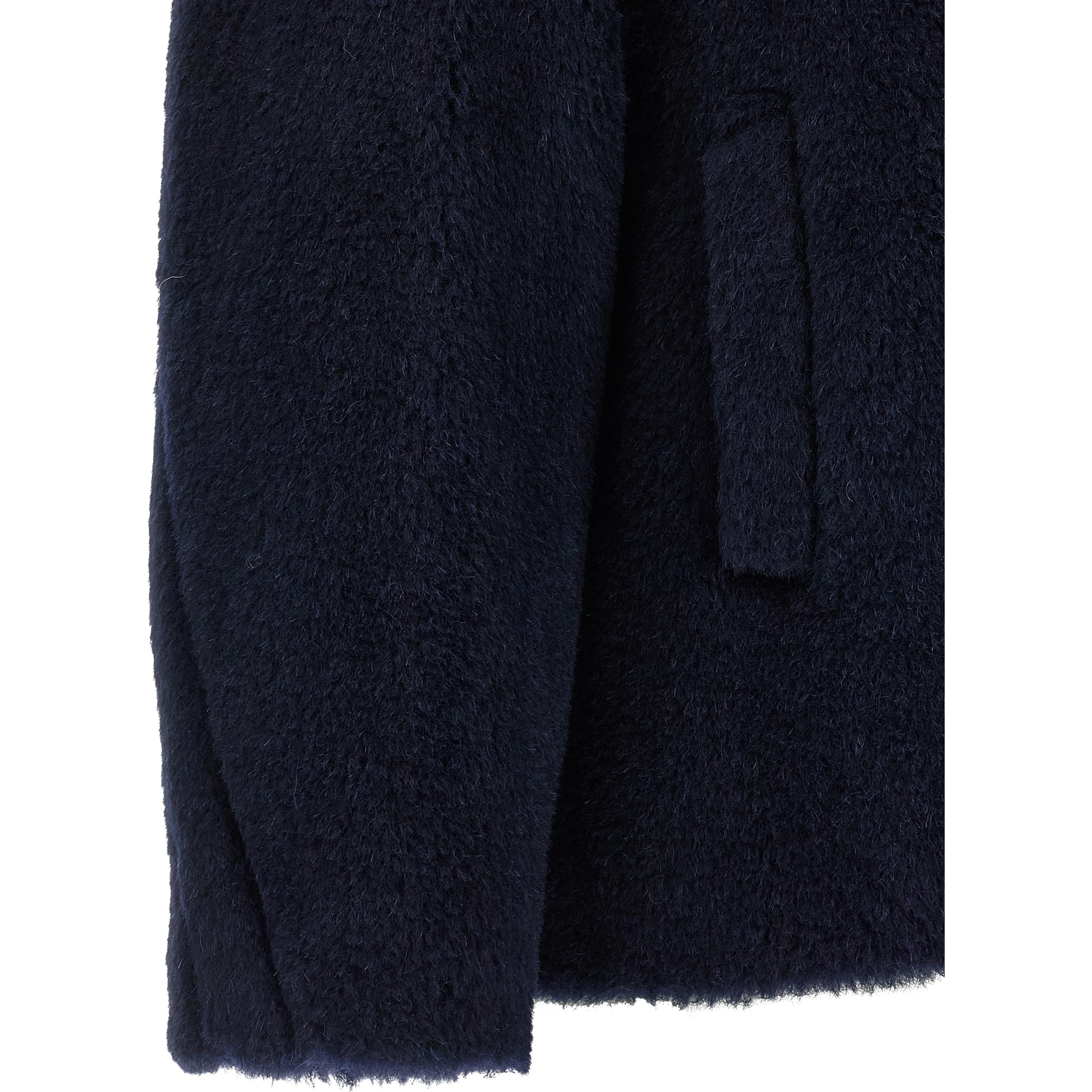 Blue Alpaca Leather Coat